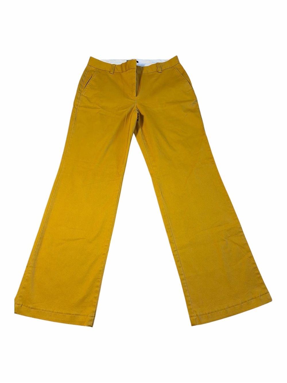 Lands’ End Fit 2 Mustard Yellow Wide Leg Chino Pants Women’s Size 8